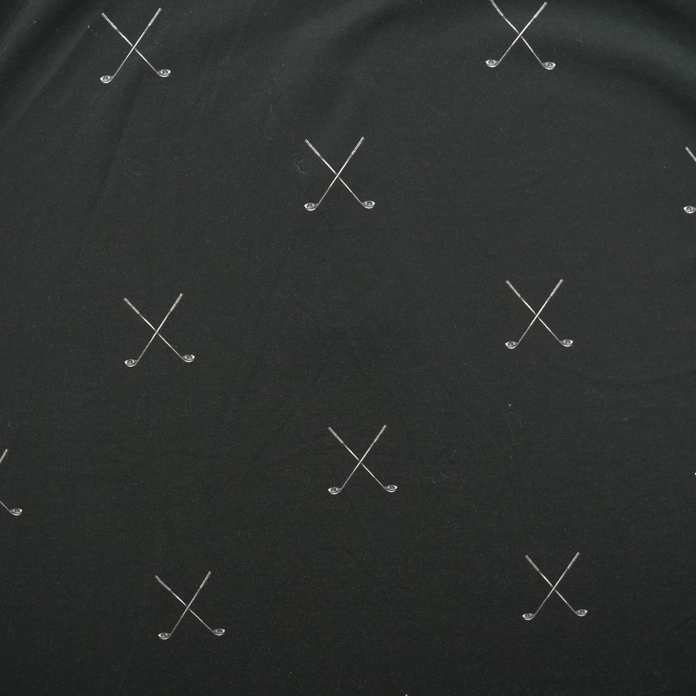 Vintage Polo Ralph Lauren Golf Shirt Mens Medium Black Club Print AOP Cotton - Picture 3 of 9